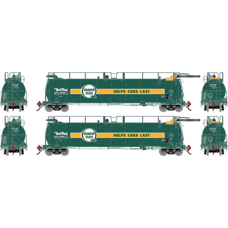 HO TankTrain Intermediate, GATX Quaker State #69256/69261 (2)