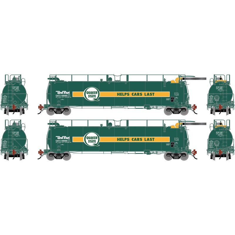HO TankTrain Intermediate, GATX Quaker State #69265/69266 (2)