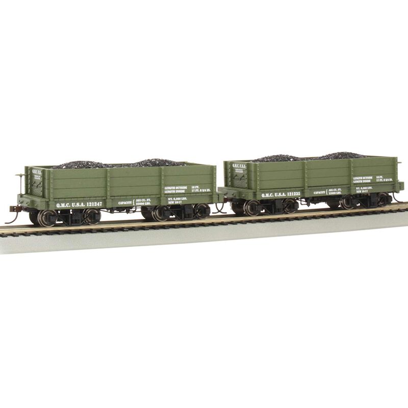 O SP On30 18' LowSide Gon US Quartermaster #121235 & 121247, Green