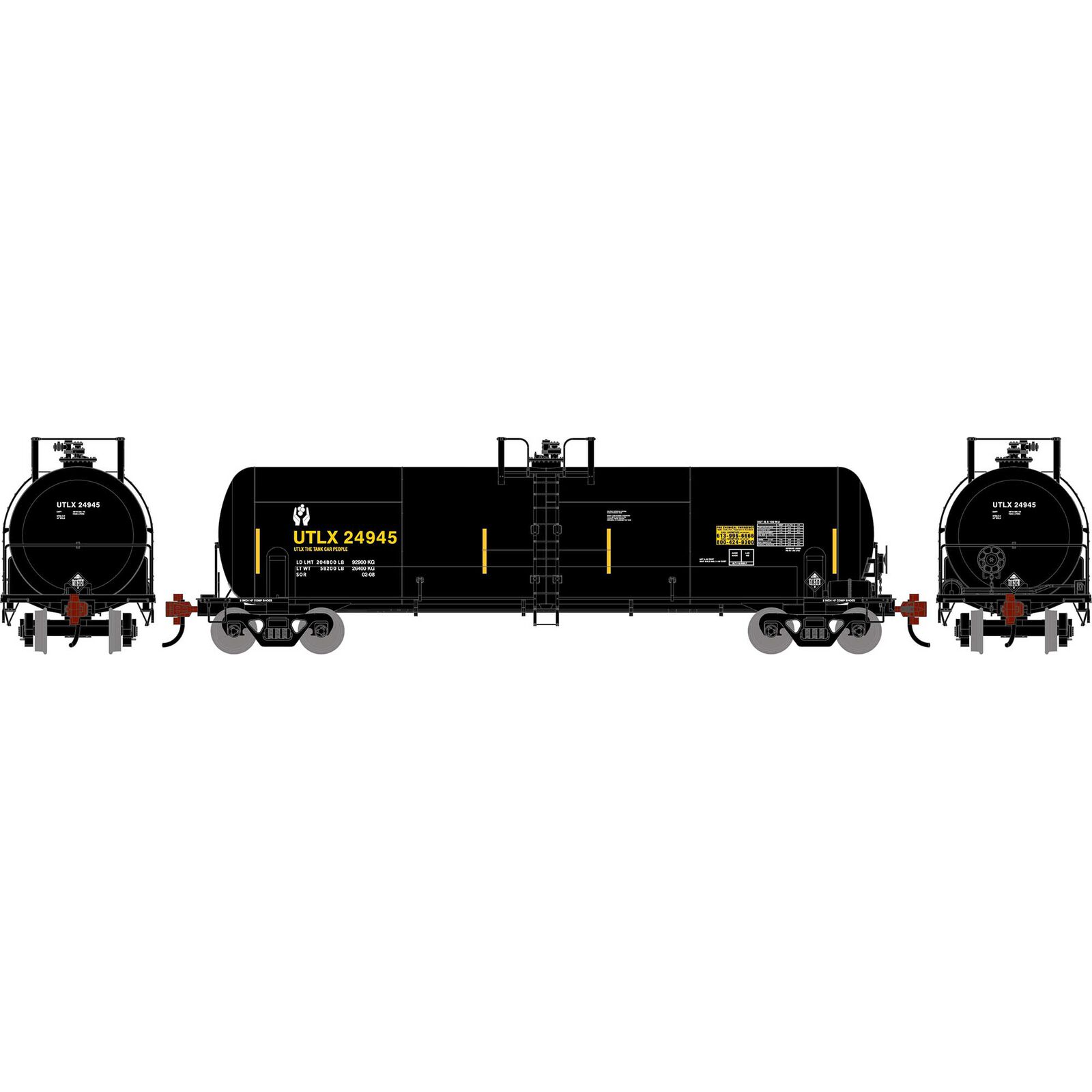 HO ATH RTC 20,900 Gallon Tank Car, UTLX 'Black w/Second Hand Logo' #24945