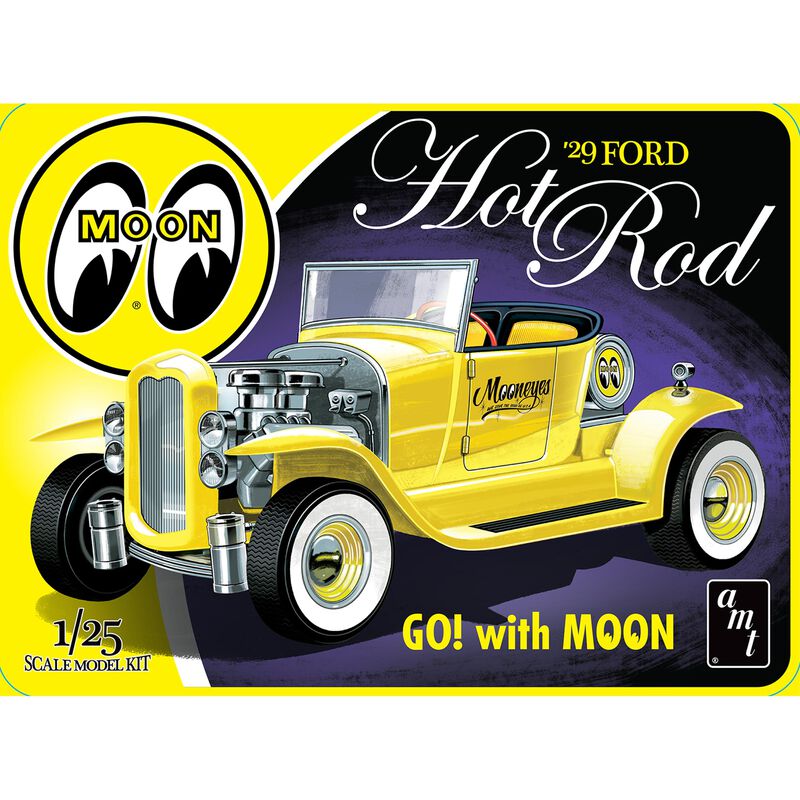 AMT 1/25 1929 Ford Model A Roadster Hot Rod "Mooneyes" Model Kit With Collector Tin