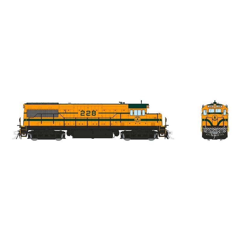 HO GE U25B Low Hood (DC/DCC/Sound): Maine Central - Harvest Gold: #228