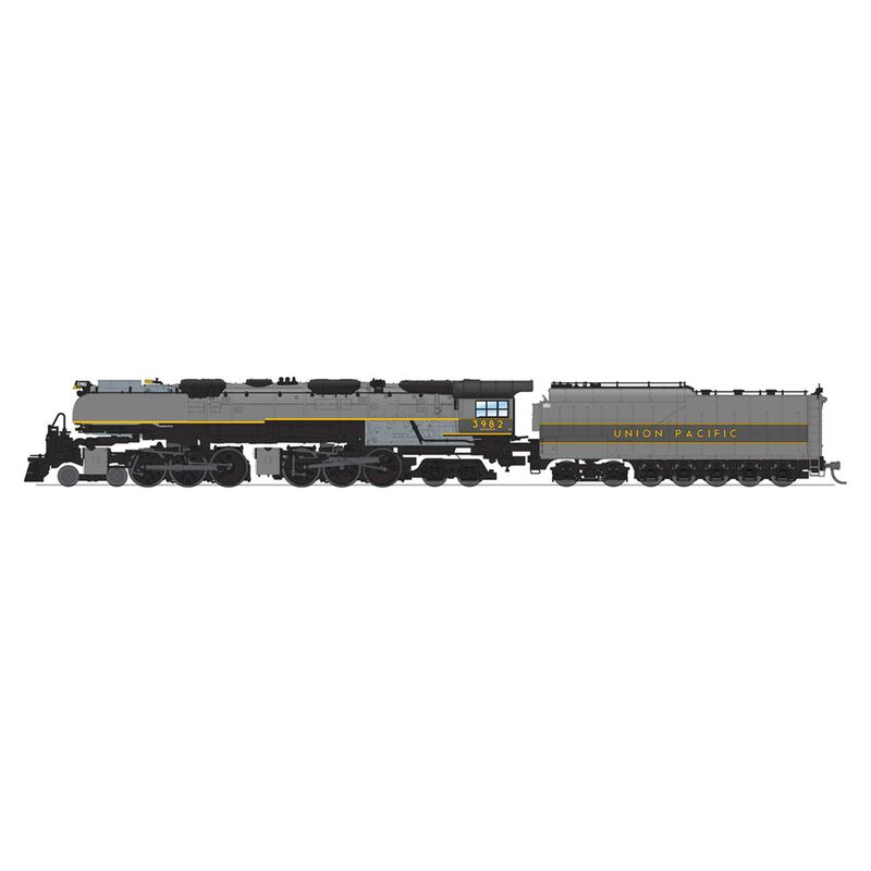 N Challenger 4-6-6-4 Locomotive with Oil Tender, UP #3982 Two-tone Gray
