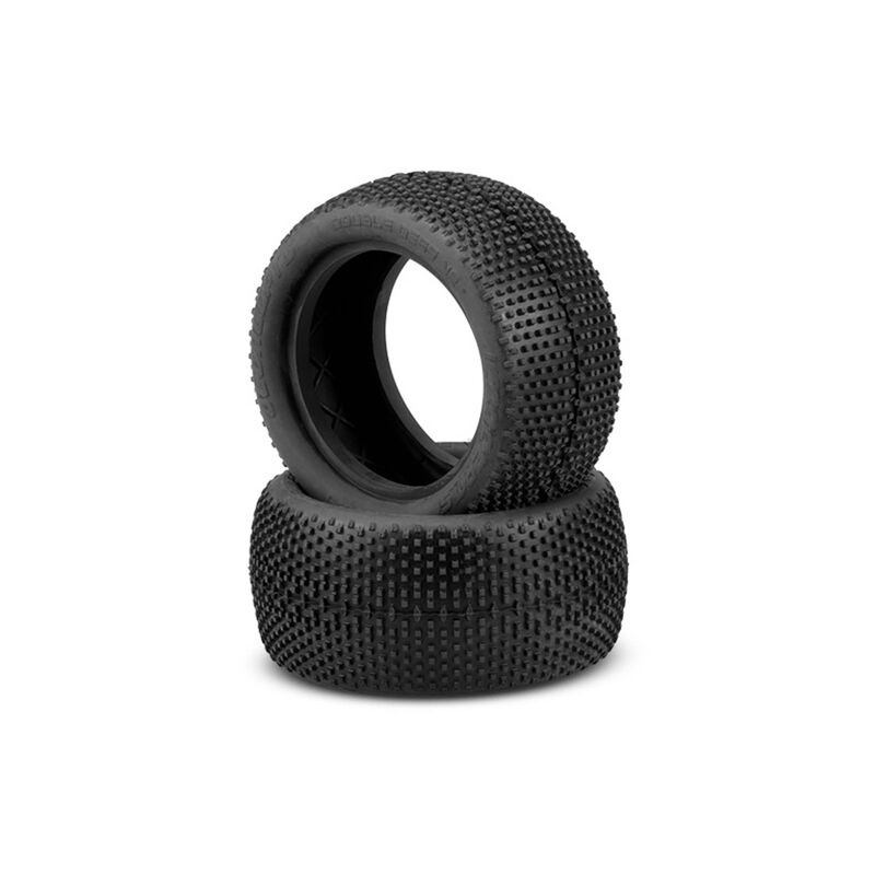 1/10 Double Dees V2 2.2&rdquo; Rear Buggy Tires and Inserts, Green Compound (2)