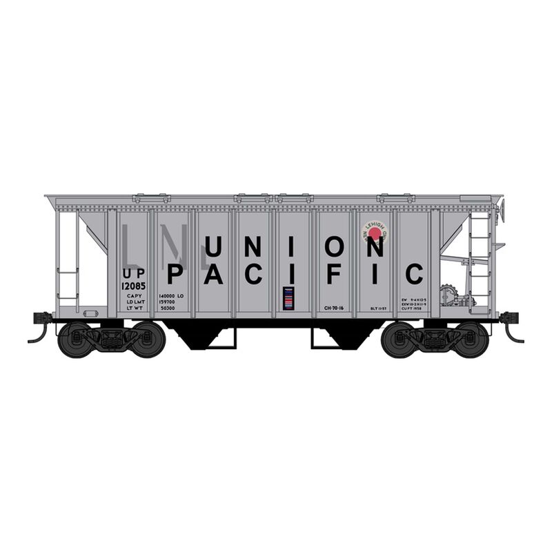 HO 70 Ton 2 Bay Covered Hopper Union Pacific ex LNE Road #12085