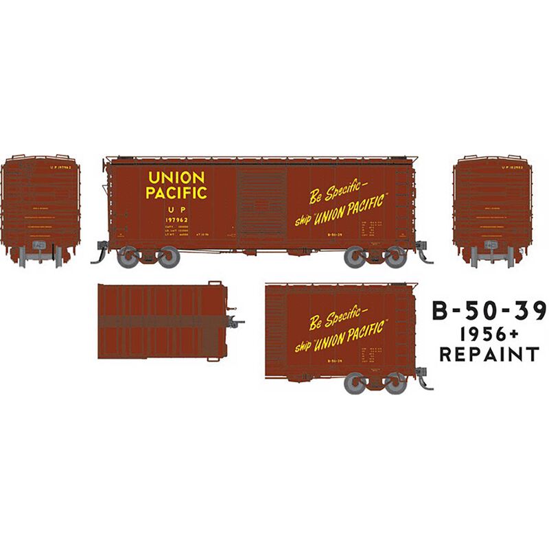 HO UP 40' B-50-39 Boxcar UP 56 Repaint, (6)