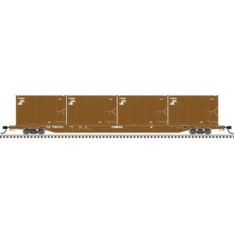 N 85' Trash Flat Car Conrail 798000, Brown/White