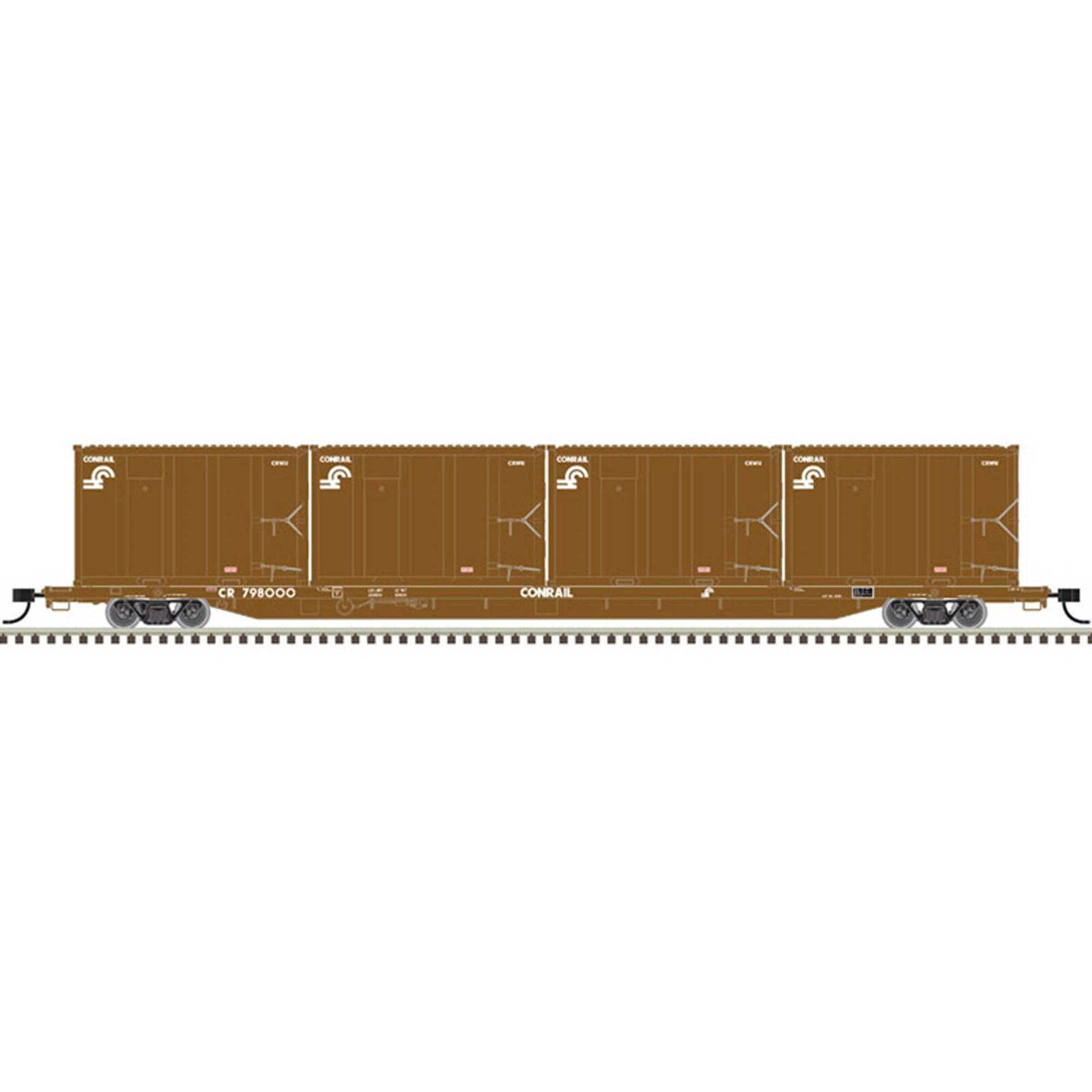 N 85' Trash Flat Car Conrail 798151, Brown/White