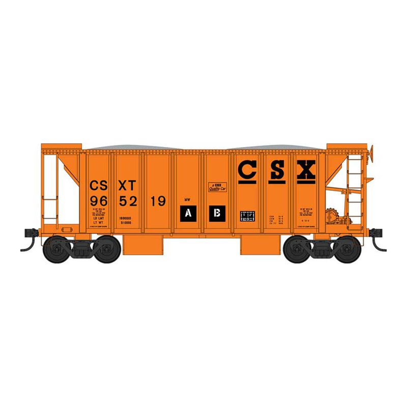 HO 70 Ton 2 Ballast Car with Side Chutes CSX Orange #965242