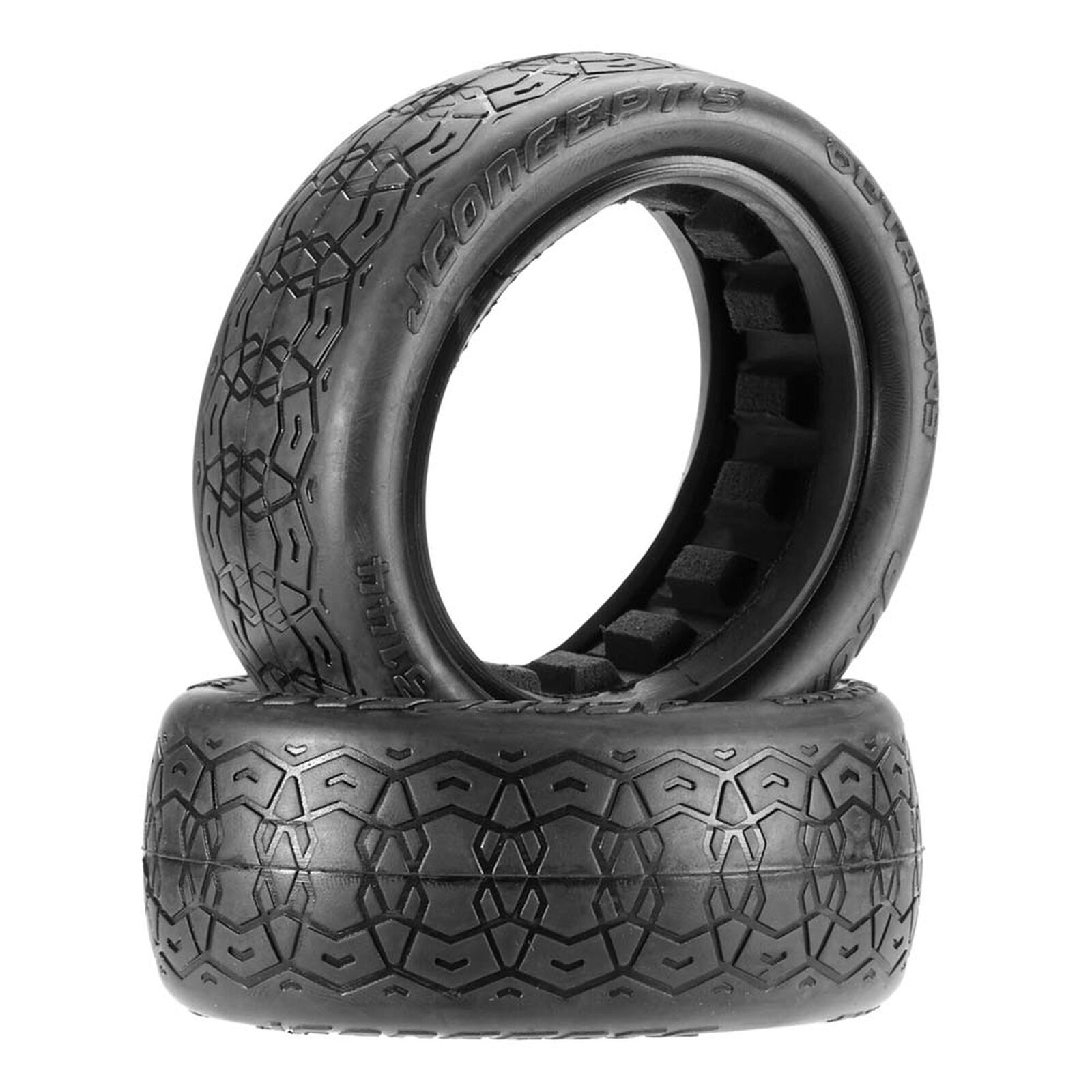 1/10 Octagons 2.2” Front 4x4 Buggy Tires and Inserts, Black Compound (2)