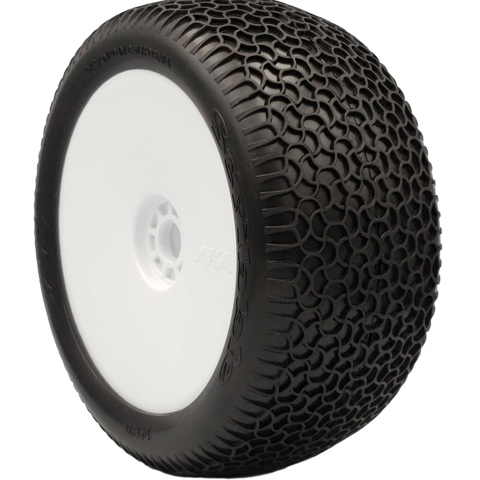 1/8 EVO Scribble Soft Long Wear Pre-Mounted Tires, White Wheels (2): Truggy
