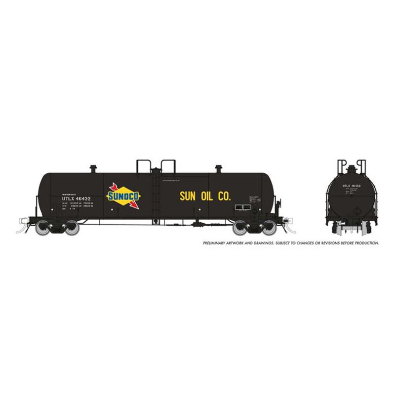 HO Procor 20K gal Tank Car: Sunoco (UTLX): 6-Pack