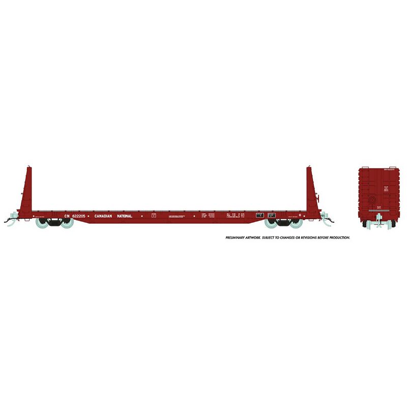 HO National Steel Bulkhead Flatcar CN Brown, Single