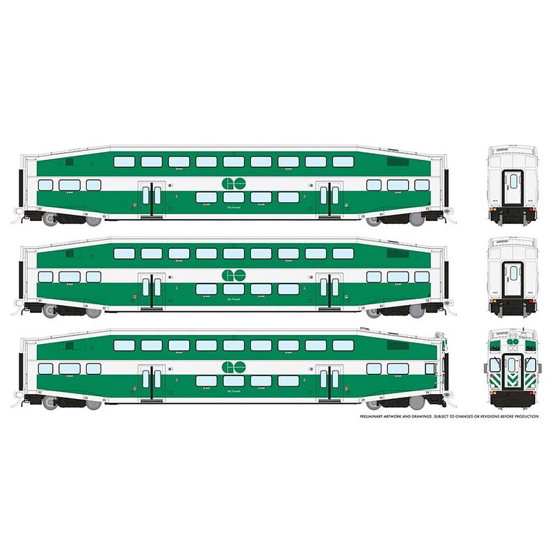 HO BiLevel Commuter Car GO Late Set #2