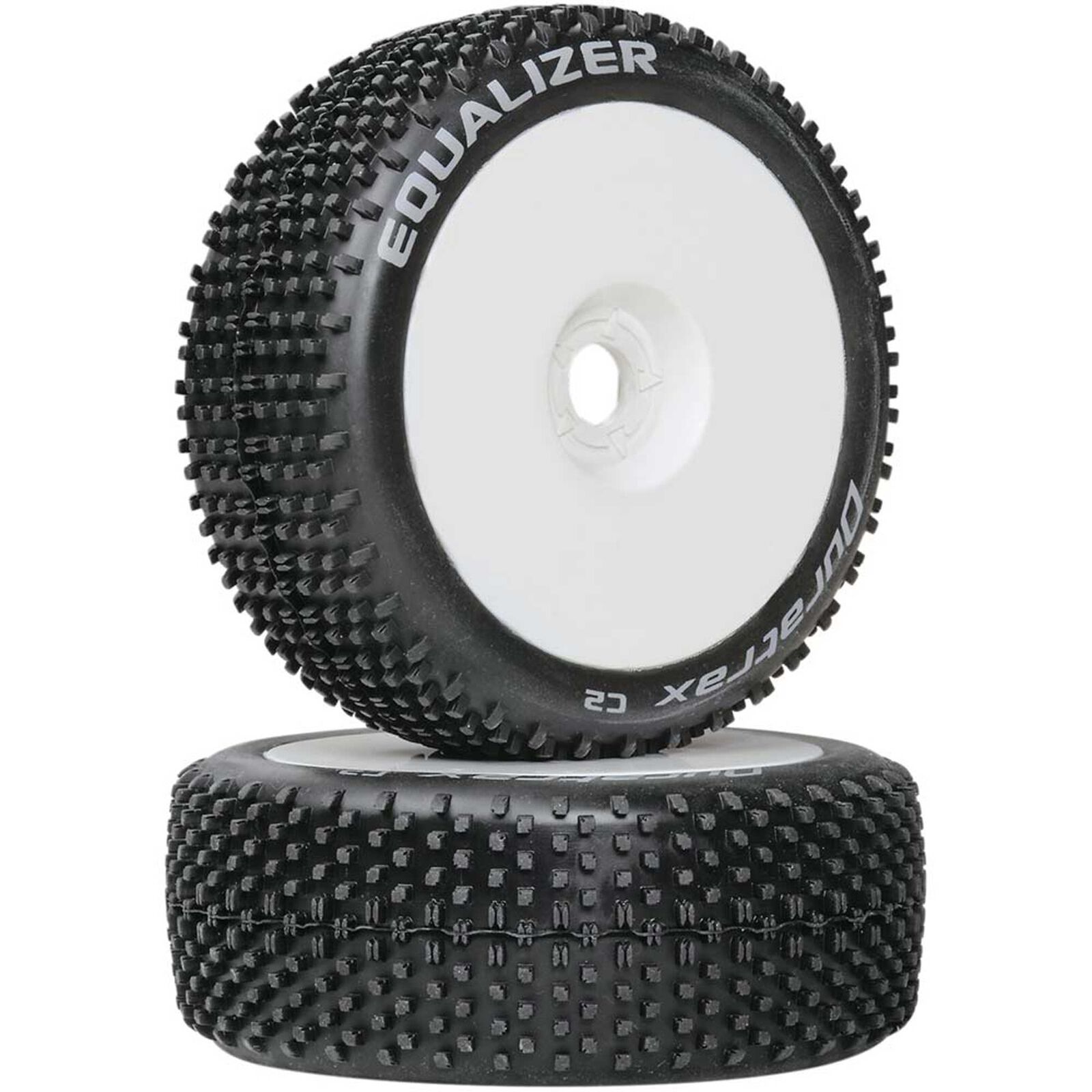 Equalizer 1/8 C2 Mounted Buggy Tires, White (2)