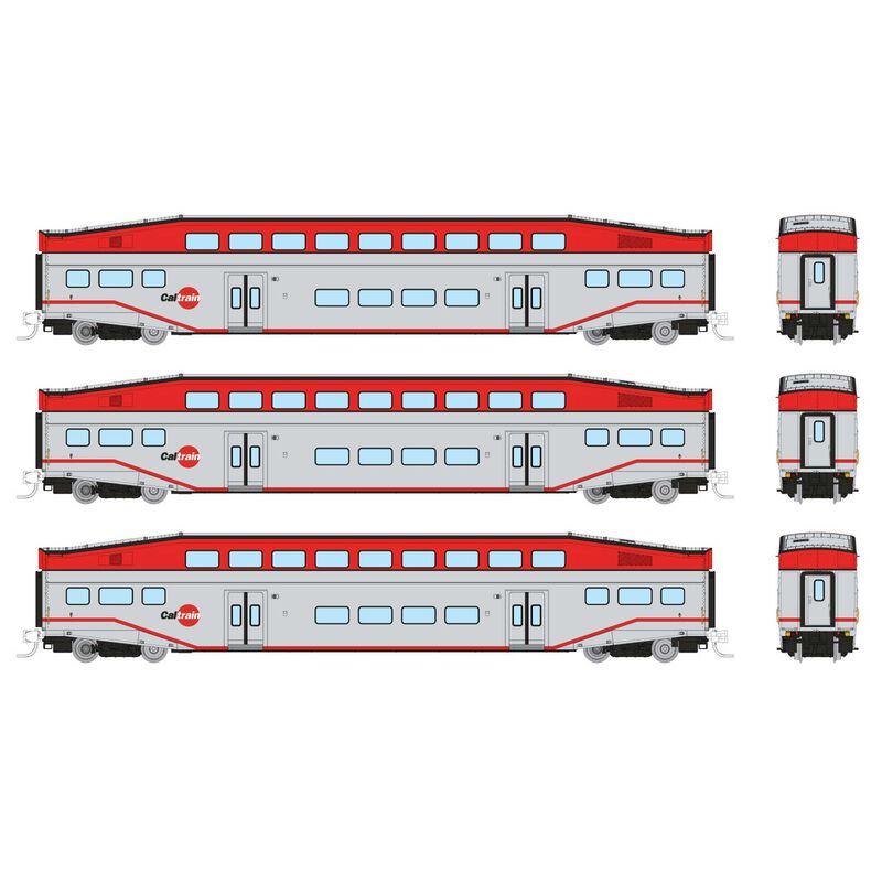 N Bilevel Commuter Car: CalTrain: Set #3 (Coaches: 230 233 235)