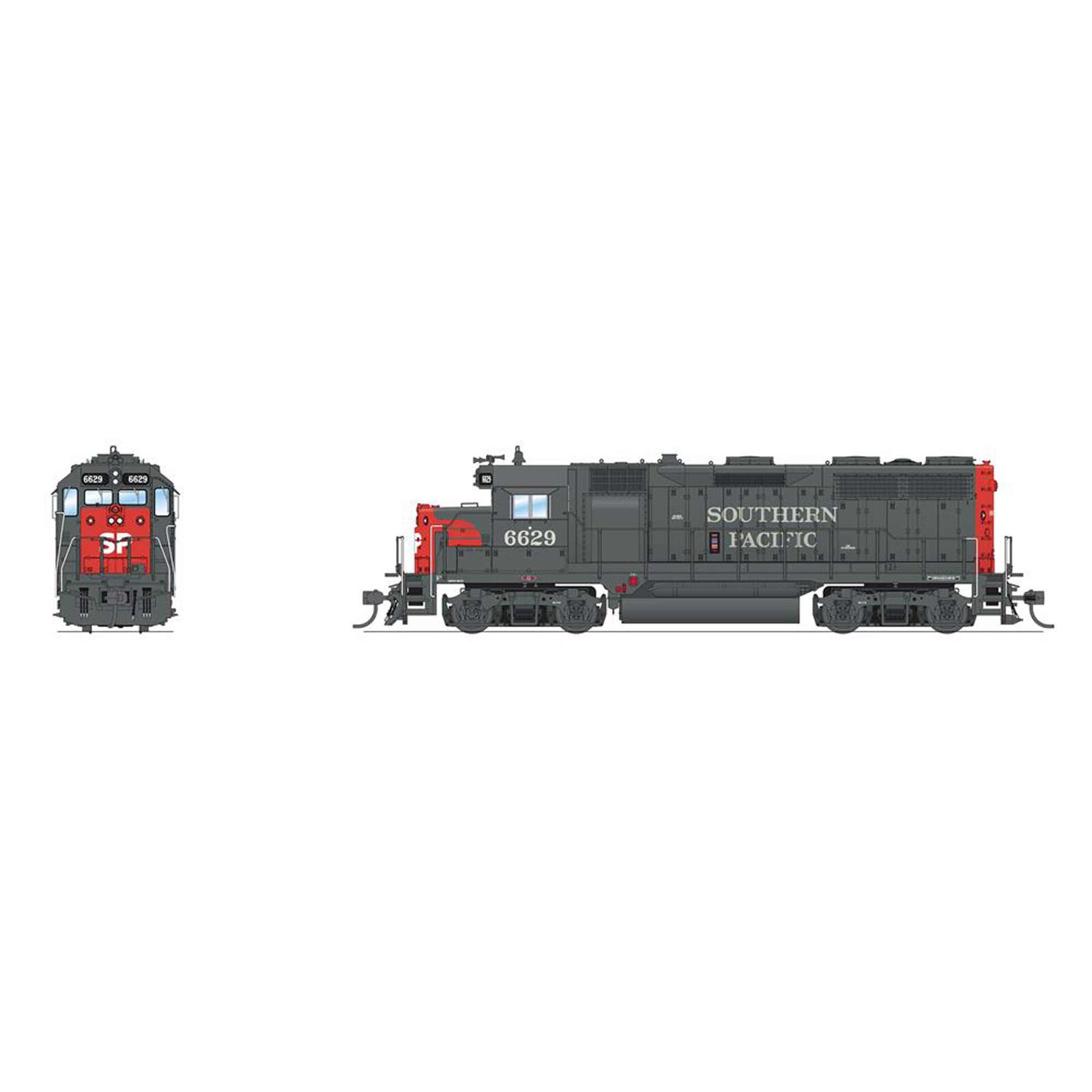 HO EMD GP35 Locomotive, SP 6629 Bloody Nose SP Nose