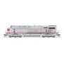 N GE ES44AC Locomotive, CBQ 6325, Aluminum/Red Fantasy Paint