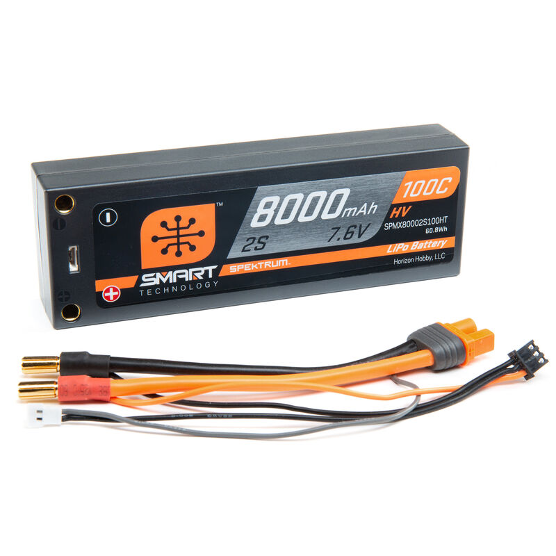 7.6V 8000mAh 2S 100C Smart Race Hardcase LiHV Battery: Tubes, 5mm