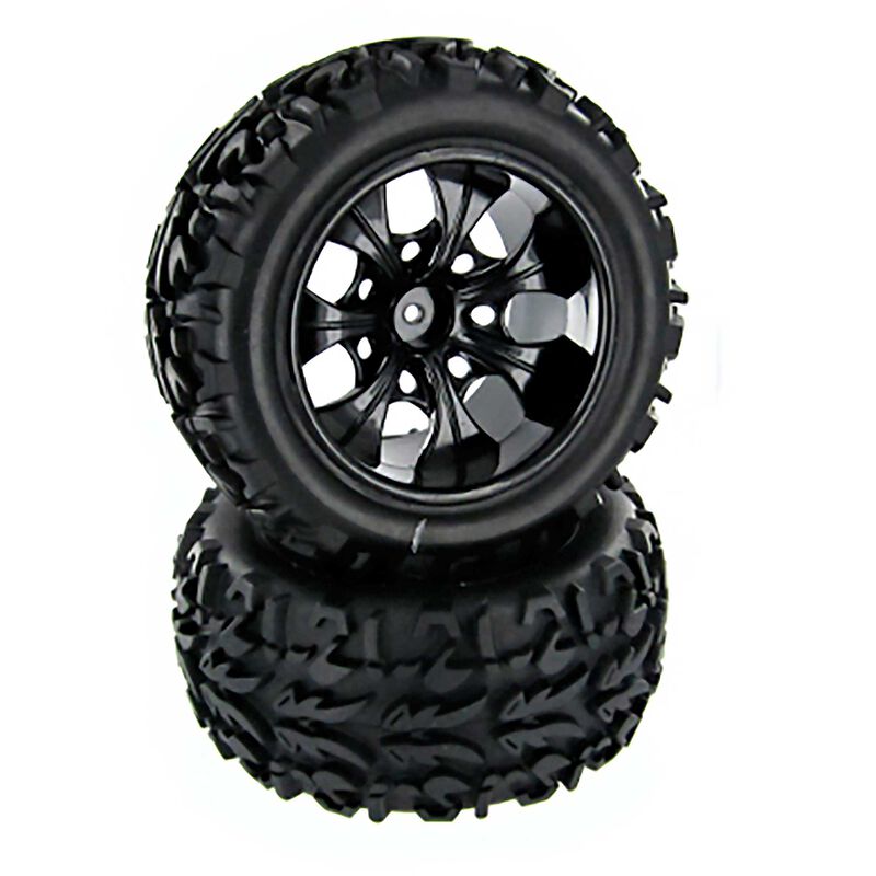 1/10 2.2" Pre-mounted Monster Truck Wheels, 1/10 Redcat Volcano