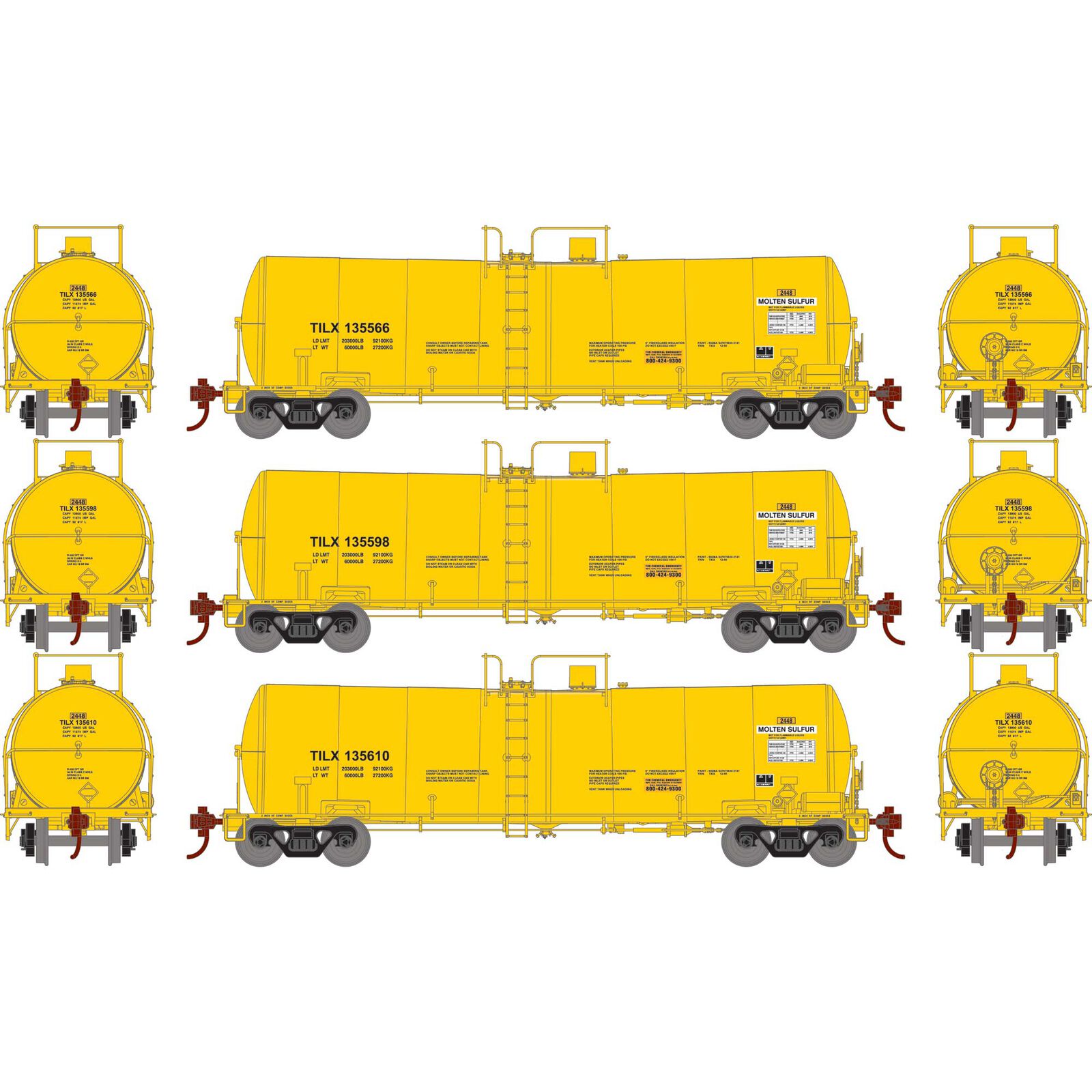 HO 16,000 Gallon Clay Tank, TILX #135566 / #135598 / #135610 (3)