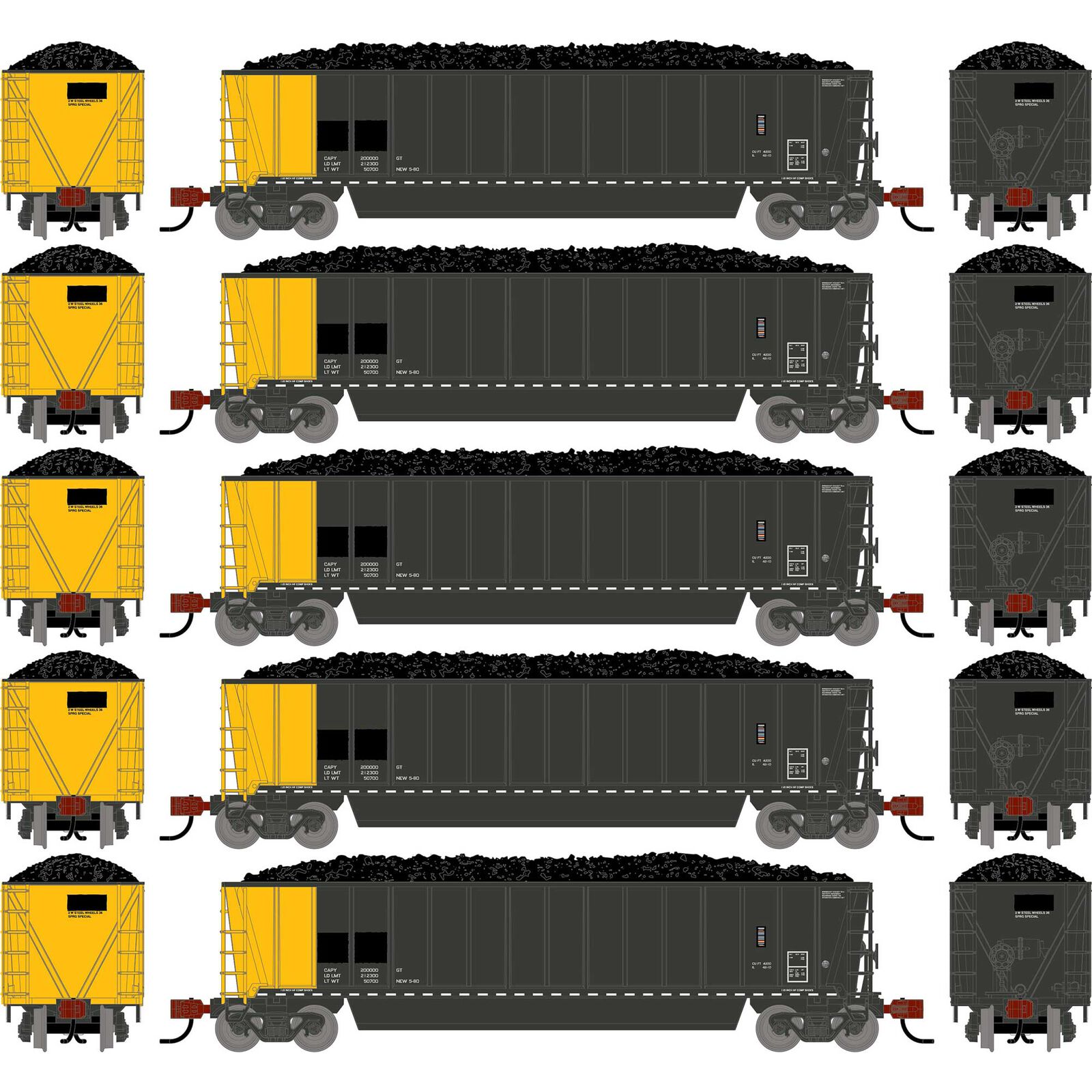N ATH Berwick Bathtub Gondola, Primed For Grime w/Load Data Only (5)