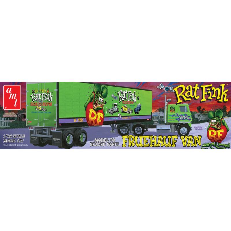 1/25 Fruehauf Beaded Van Semi Trailer Hauler, Rat Fink Model Kit