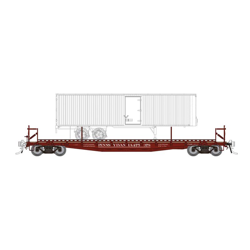 HO F30D 50 TOFC Flat Car with Trailer, PRR Delivery (6)