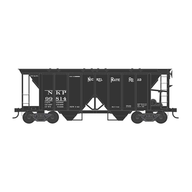 HO 70 Ton 2 Bay Covered Hopper Nickel Plate Road Road #99814