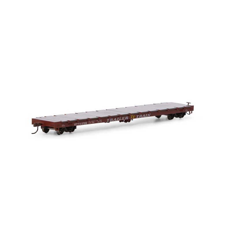 HO RTR 60' Flat Car, OTTX/Brown Logo #97058