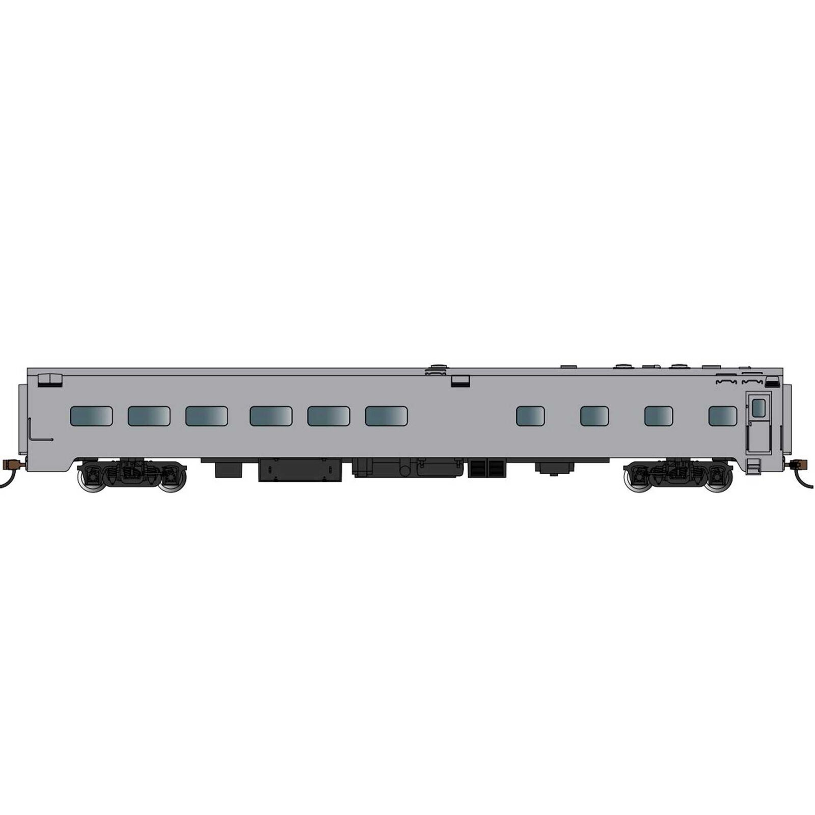 HO 85' Dining Car Painted, Unlettered Aluminum