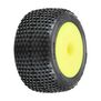 1/18 Hole Shot Front/Rear Mini-T Tires Mounted 8mm Yellow Wheels (2)
