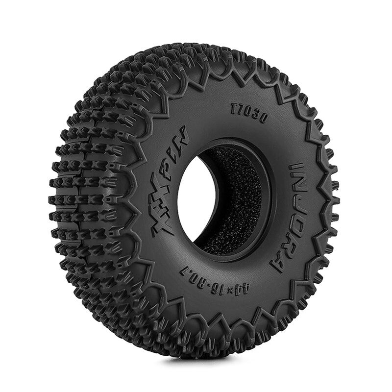 INJORA 1/30 XHX Pin Front/Rear 0.7" Rock Crawler Tires (1.73" OD) & Inserts (4)