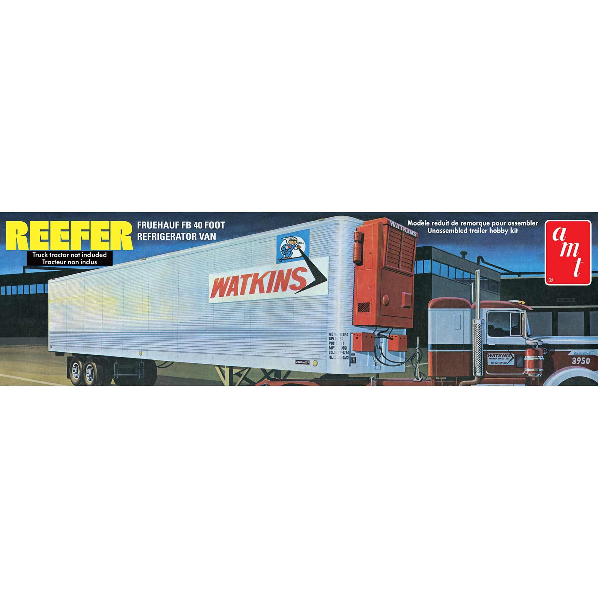 AMT 1/25 Fruehauf 40' Reefer Trailer Watkins Model Kit | Tower Hobbies