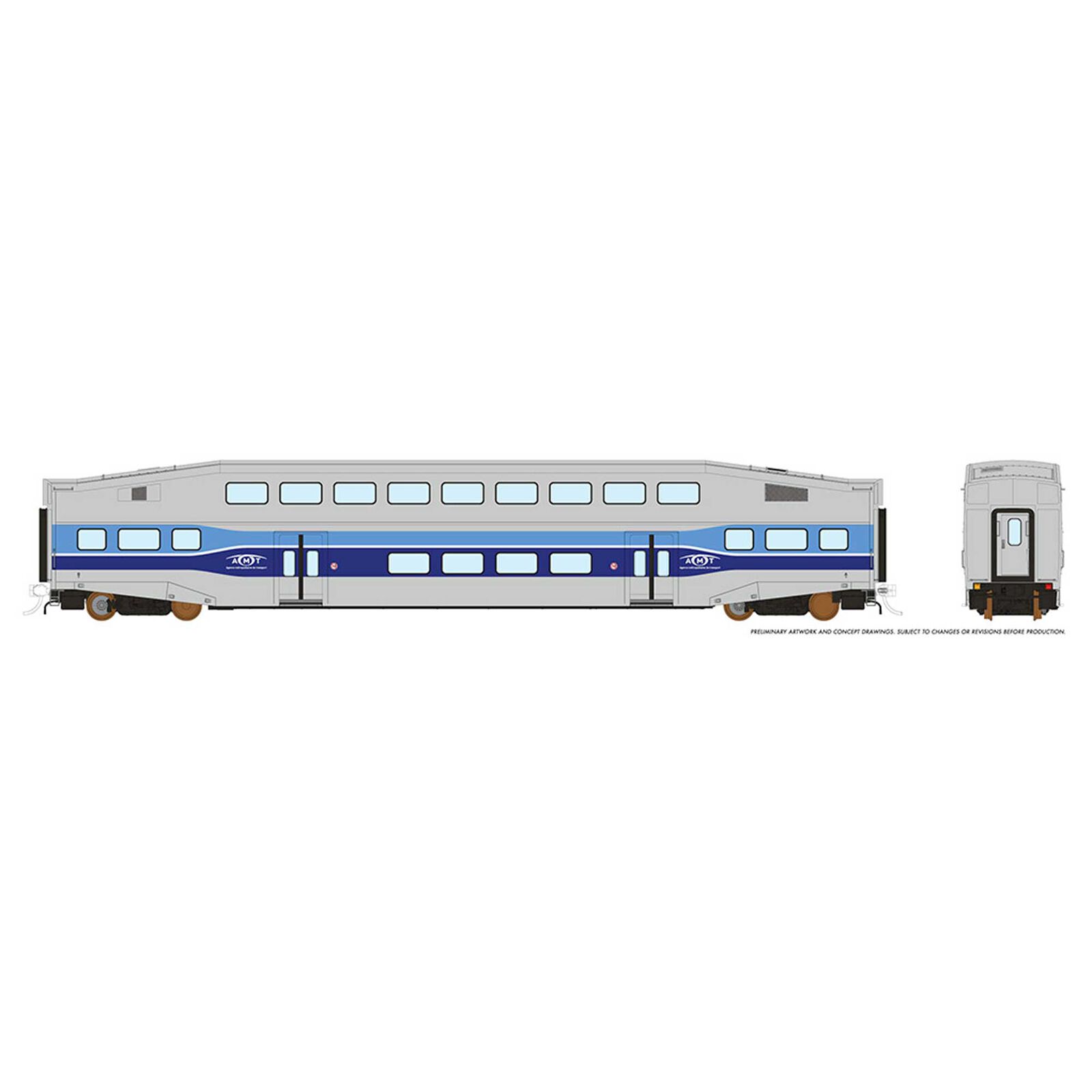 HO BiLevel Commuter Car - AMT Coach: Unnumbered