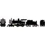 HO ATH 4-4-0 Steam Locomotive, Painted, Unlettered