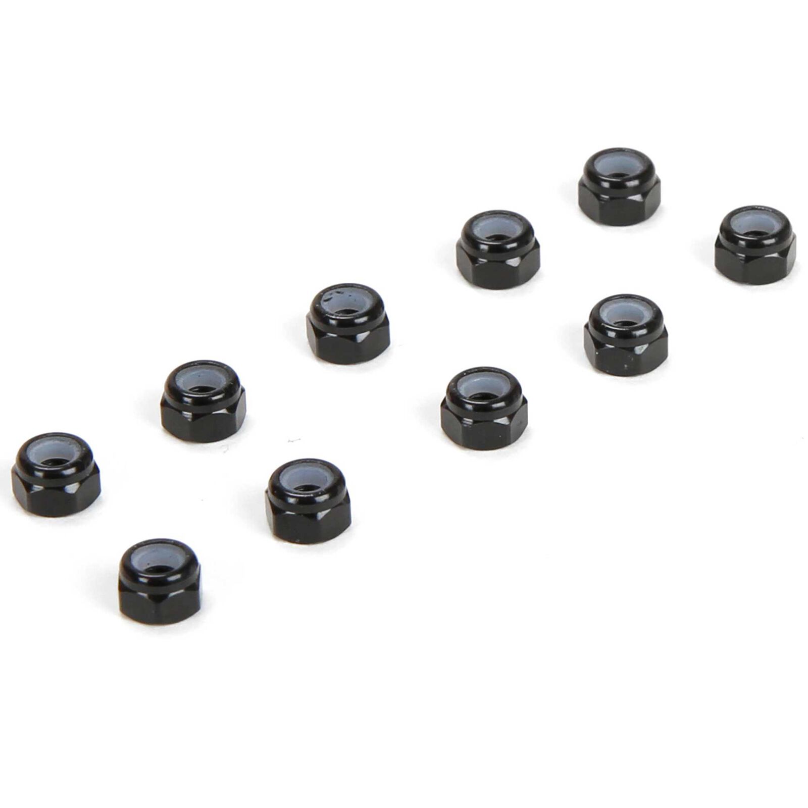 Losi M3 Aluminum Lock Nuts, Black (10)