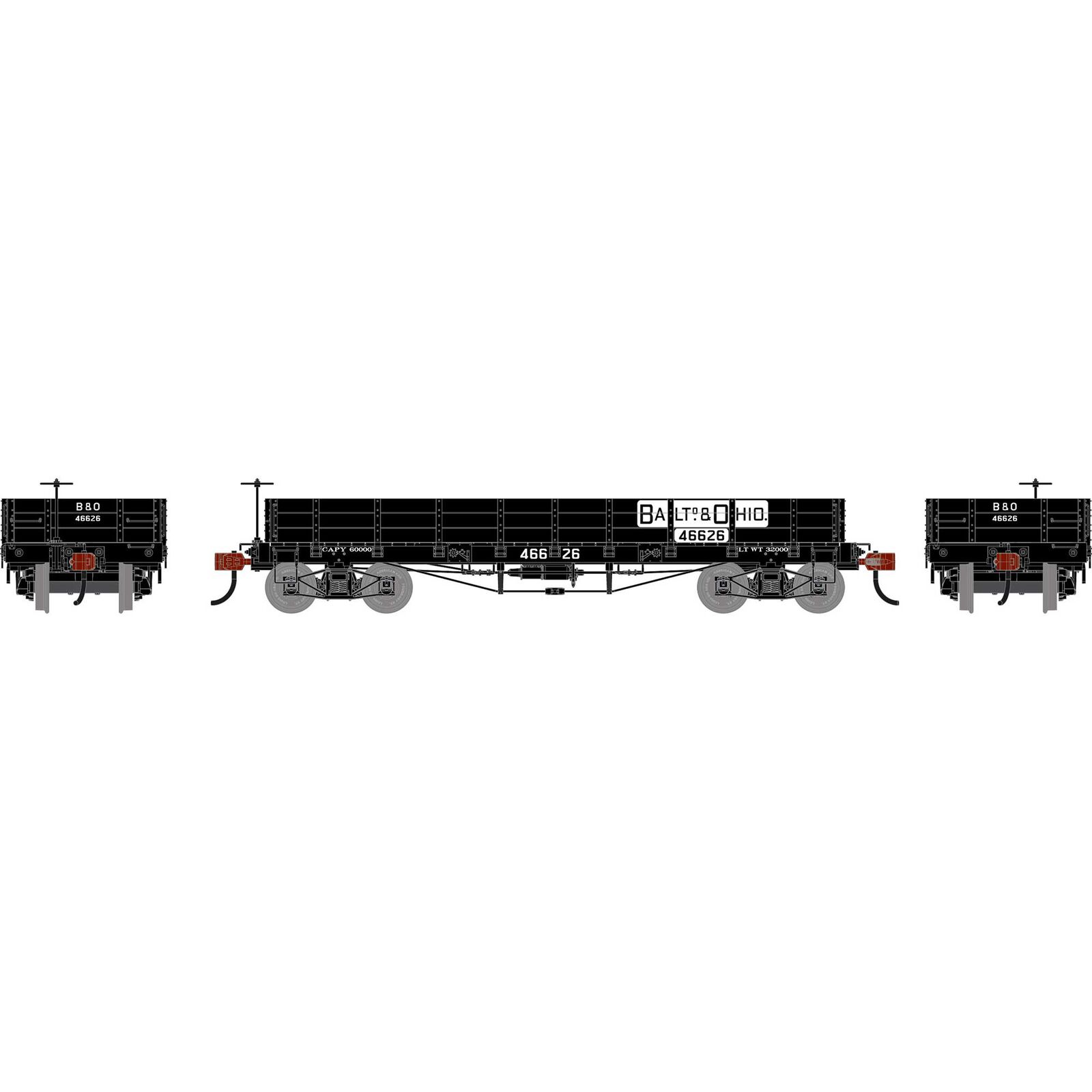 HO ATH 36' Low Side Gondola w/ Drop Gates, BO #46626
