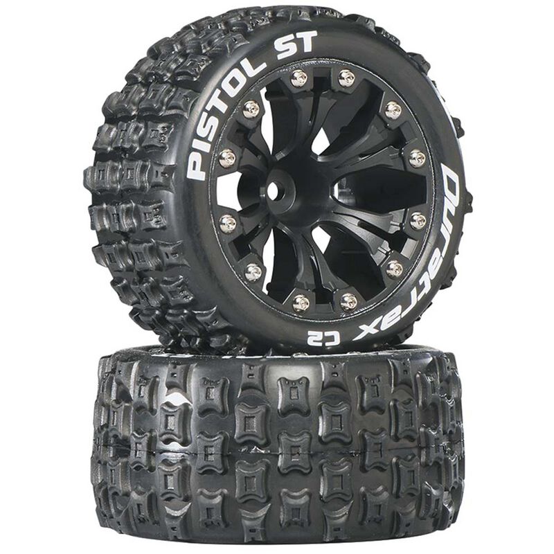 Pistol ST 2.8" Mounted 1/2" Offset C2 Tires, Black (2)