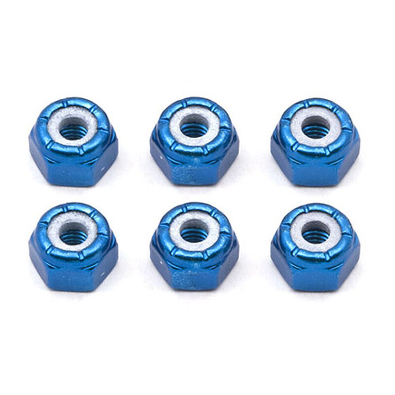 Factory Team 8-32 Aluminum Locknuts, Blue (6)