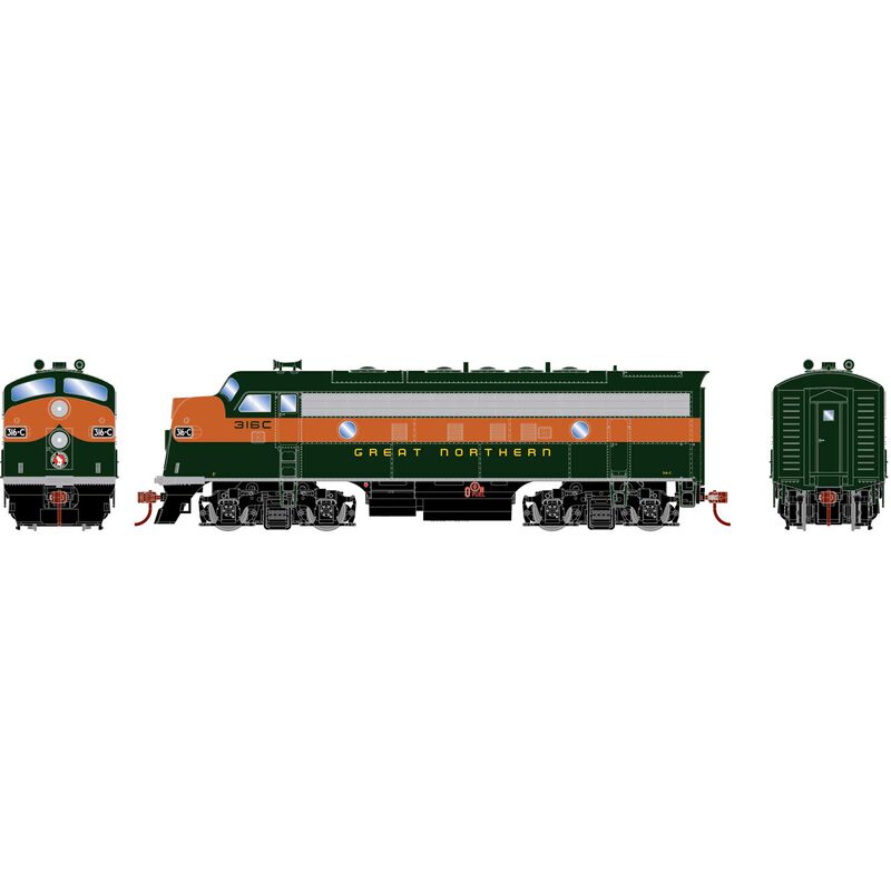 HO RND F7A Locomotive DCC-Ready, GN #316C