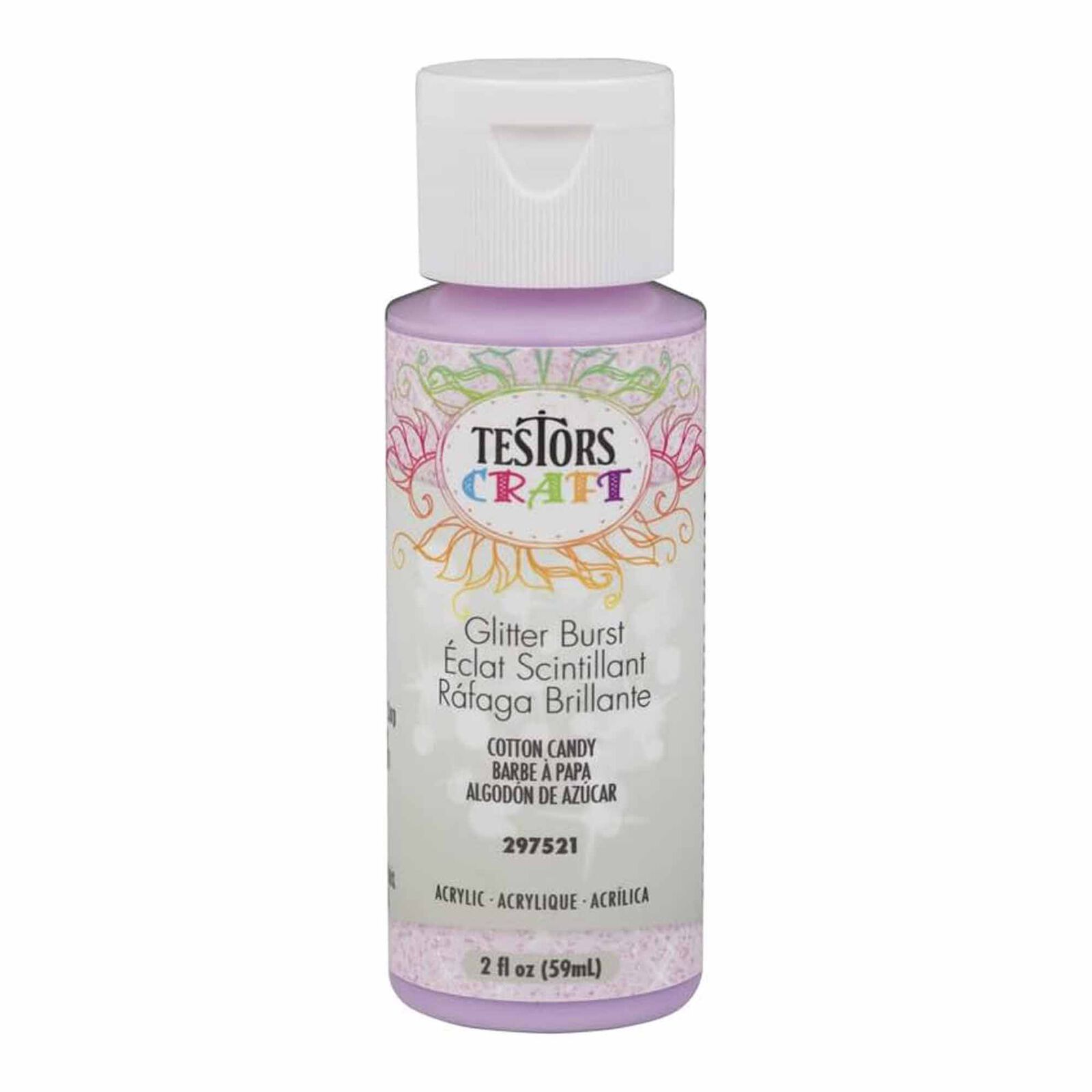 Testors Acrylic Craft Paint, 2 oz, Cotton Candy Glitter
