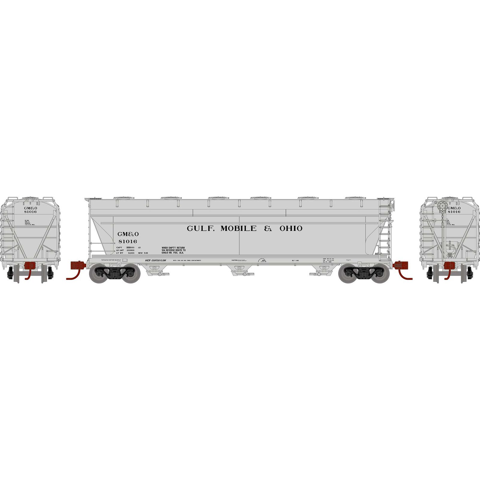 N ACF 4600 3-Bay CF Hopper, GM&O #81016