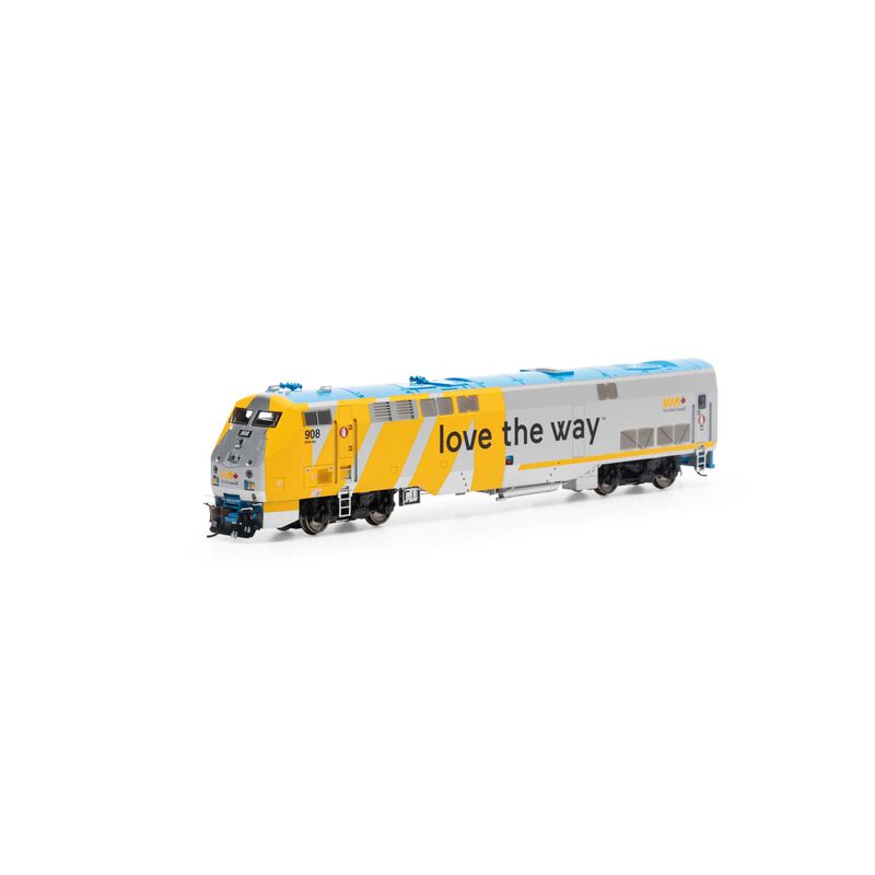 HO P42DC Locomotive with DCC & Sound, VIA, Love The Way #908
