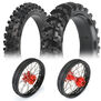 1/4 Pro-Spec Aluminum F/R Wheel Black/Red Dunlop MX33/MX14 Bundle