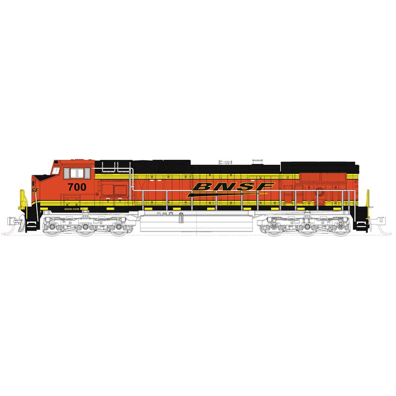 N C44-9W Locomotive, BSNF Swoosh #796 w/ Pre-Installed DCC