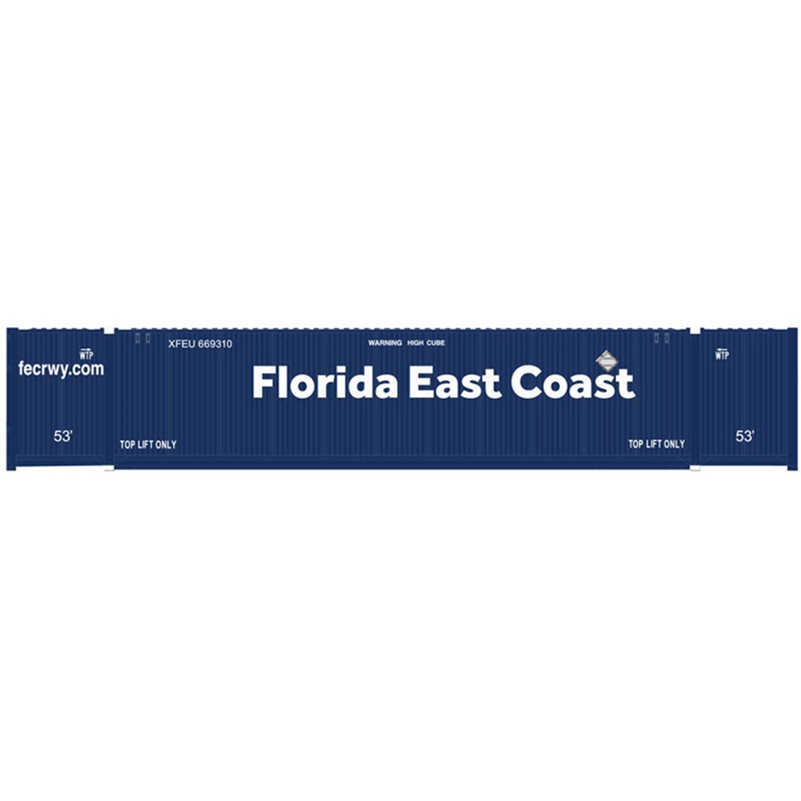 HO 53' CIMC Container Florida East Coast Set #2