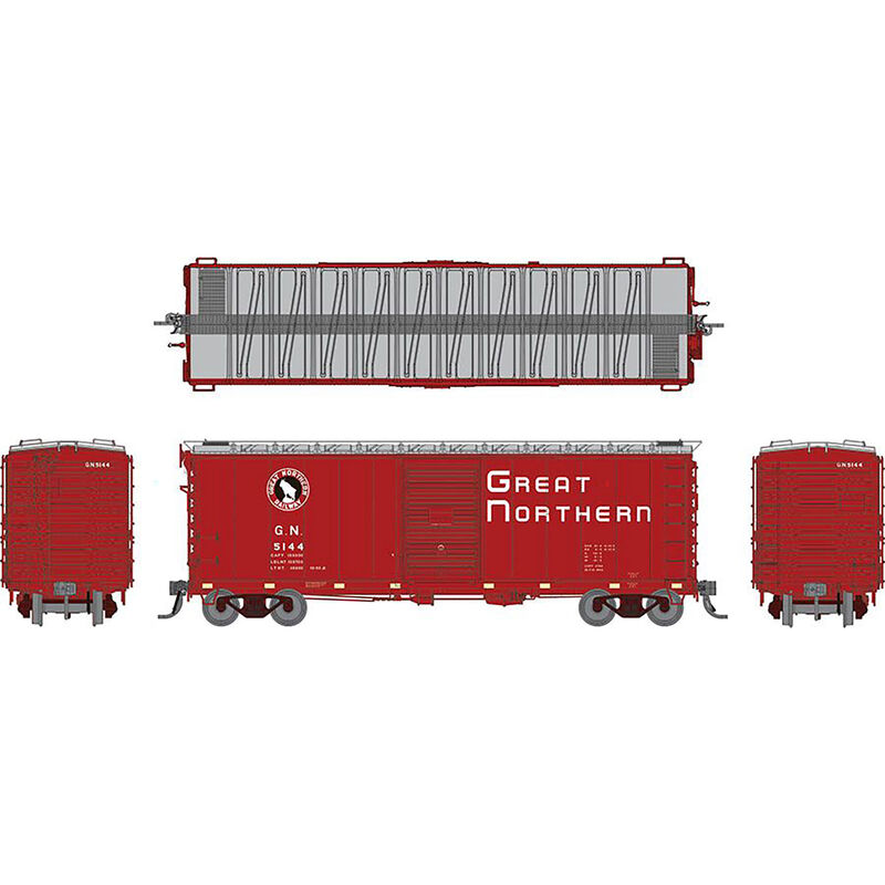 HO GN 40' Boxcar with Late IDNE Chinese Red
