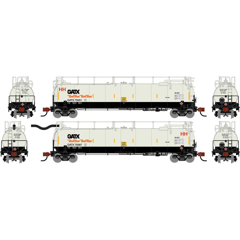 N TankTrain A/B, GATX White/Black #75551/75567 (2)