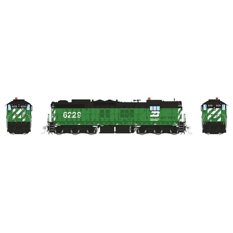 HO EMD SD9 Locomotive with DCC & Sound: Burlington Northern: #6229